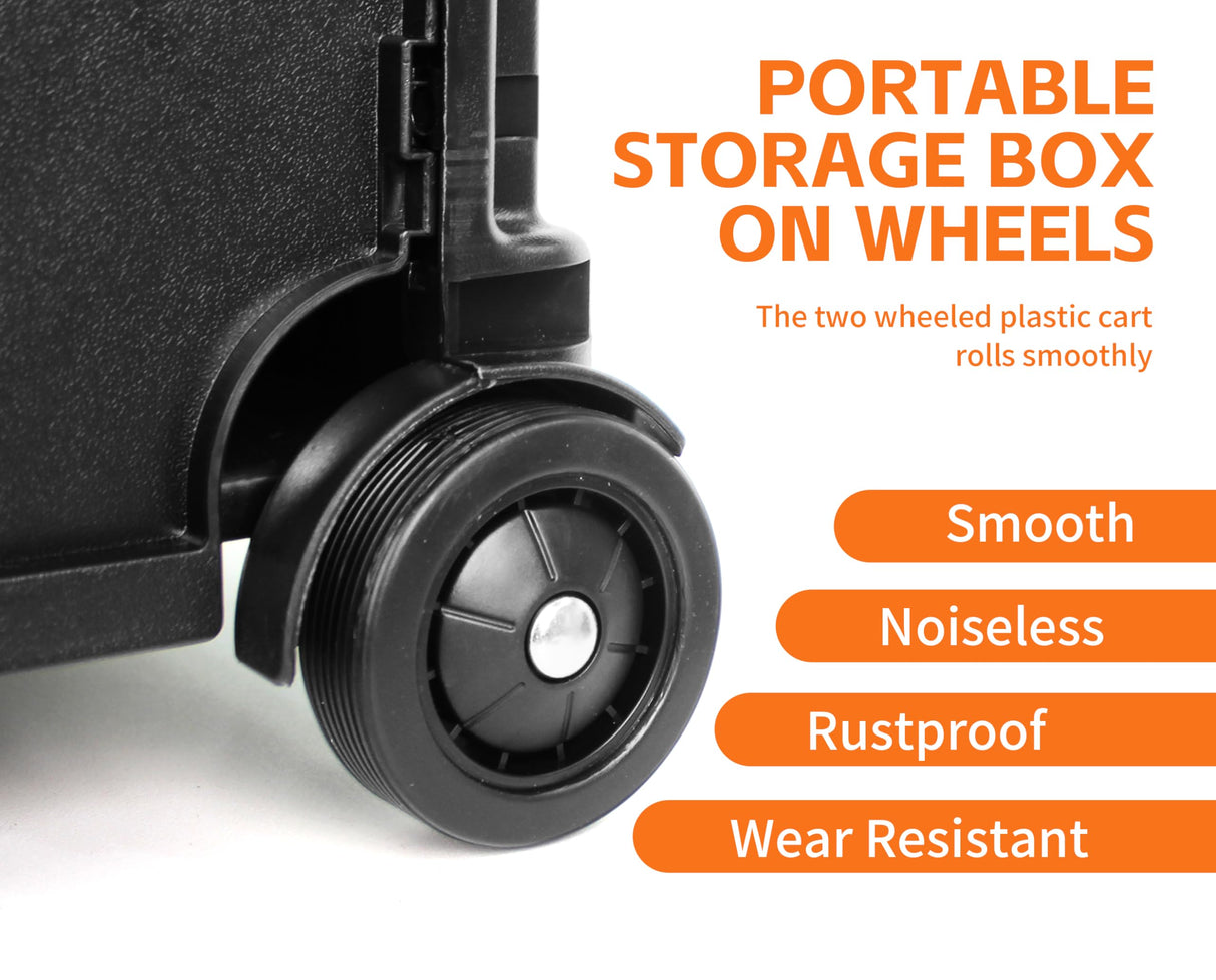 MaxWorks 50919 Collapsible Black Rolling Folding Dolly Grocery Cart - Multi-Functional Teacher Dolly with Extra Storage, Durable Wheels, and Easy-to-Fold Design for Classroom, Office, Shopping MaxWorks