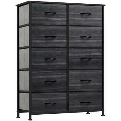 YITAHOME 10 Drawer Dresser - Fabric Storage Tower, Organizer Unit for Living Room, Hallway, Closets - Sturdy Steel Frame, Wooden Top & Easy Pull Fabric Bins