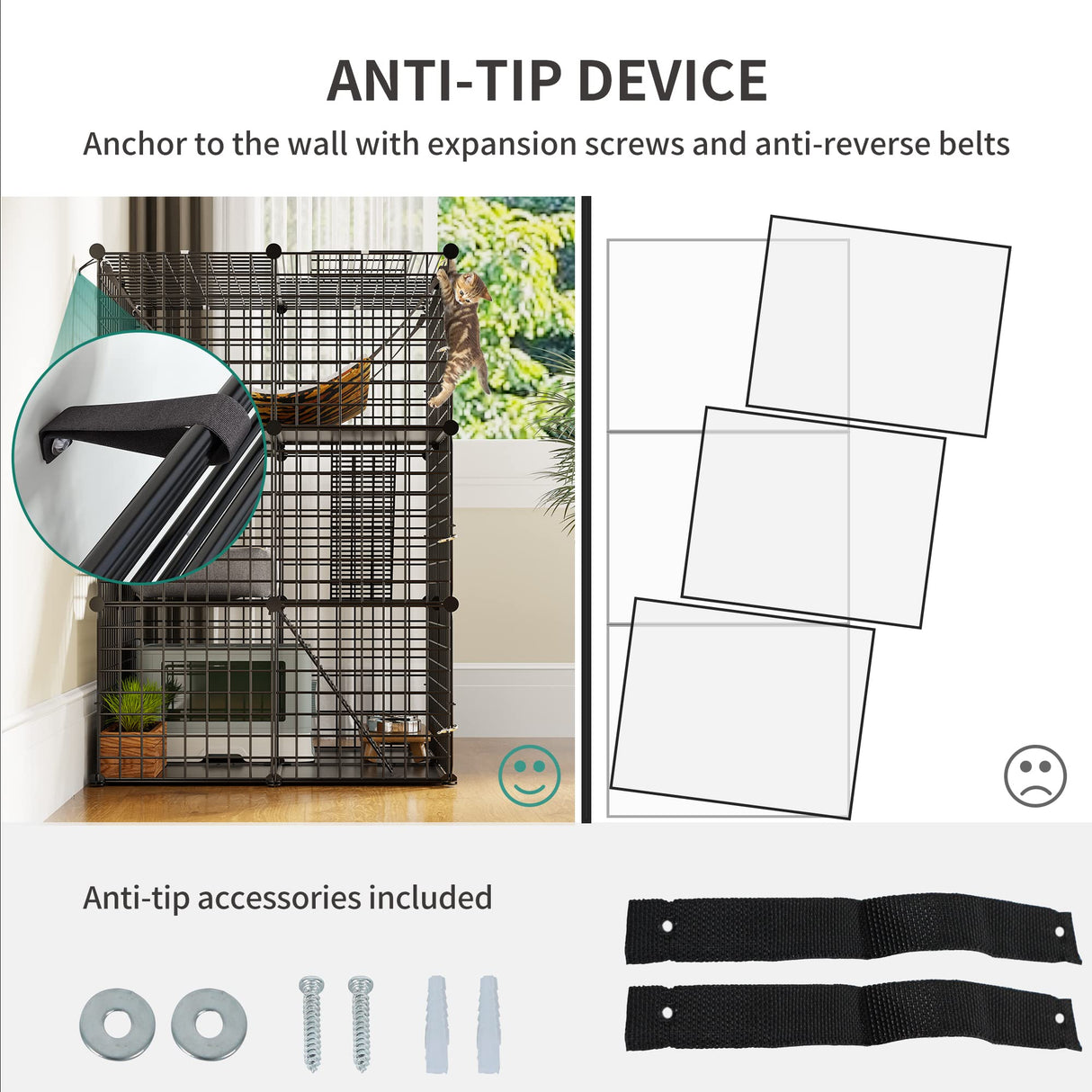 YITAHOME Cat Cage Indoor Large with Storage Cube DIY Outdoor Catio Cat Enclosures Metal Cat Playpen with Hammock Platforms for 1-4 Cats 5 Tiers Cat Kennel YITAHOME