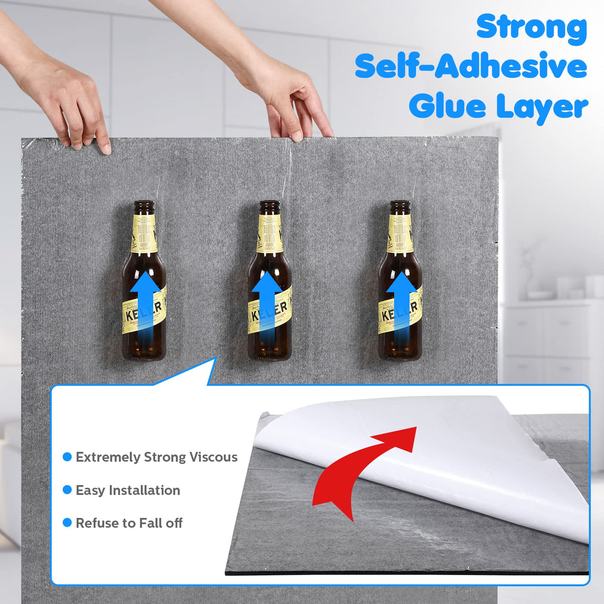 Woanger 5 Pack Large Acoustic Panels 47x24x0.4 Inch Sound Dampening Panels Self-Adhesive Noise Absorbing Sound Proof Wall for Echo Absorption for Home Studio Office Game Room(Black) Woanger