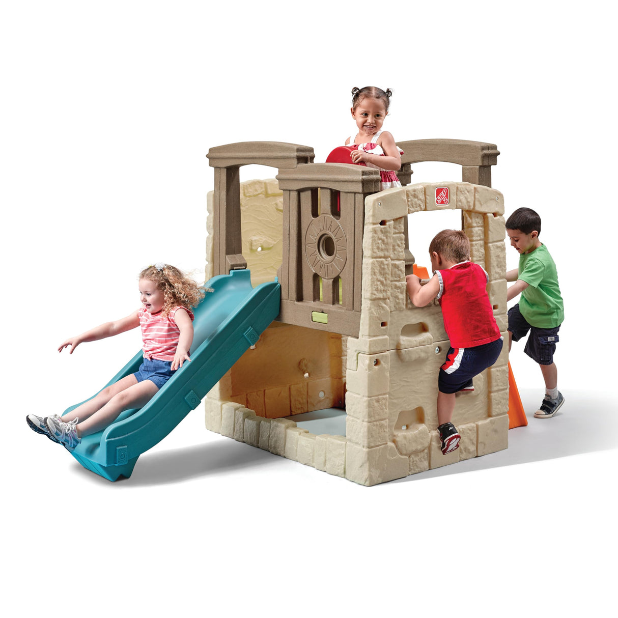Step2 Woodland Climber II Kids Playset, Ages 2 –6 Years Old, Toddler Slide and Climbing Wall, Outdoor Playground for Backyard, Sturdy Plastic Frame, Easy Set Up Step2