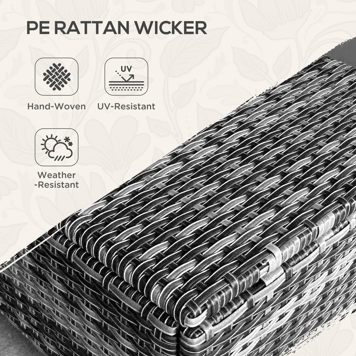 Outsunny 6 Piece Patio Furniture Set with Rattan 3-seater Sofa, Swivel Rocking Chairs, Footstools, Table, Outdoor Conversation Set for Backyard, Lawn and Pool, Mixed Gray Outsunny