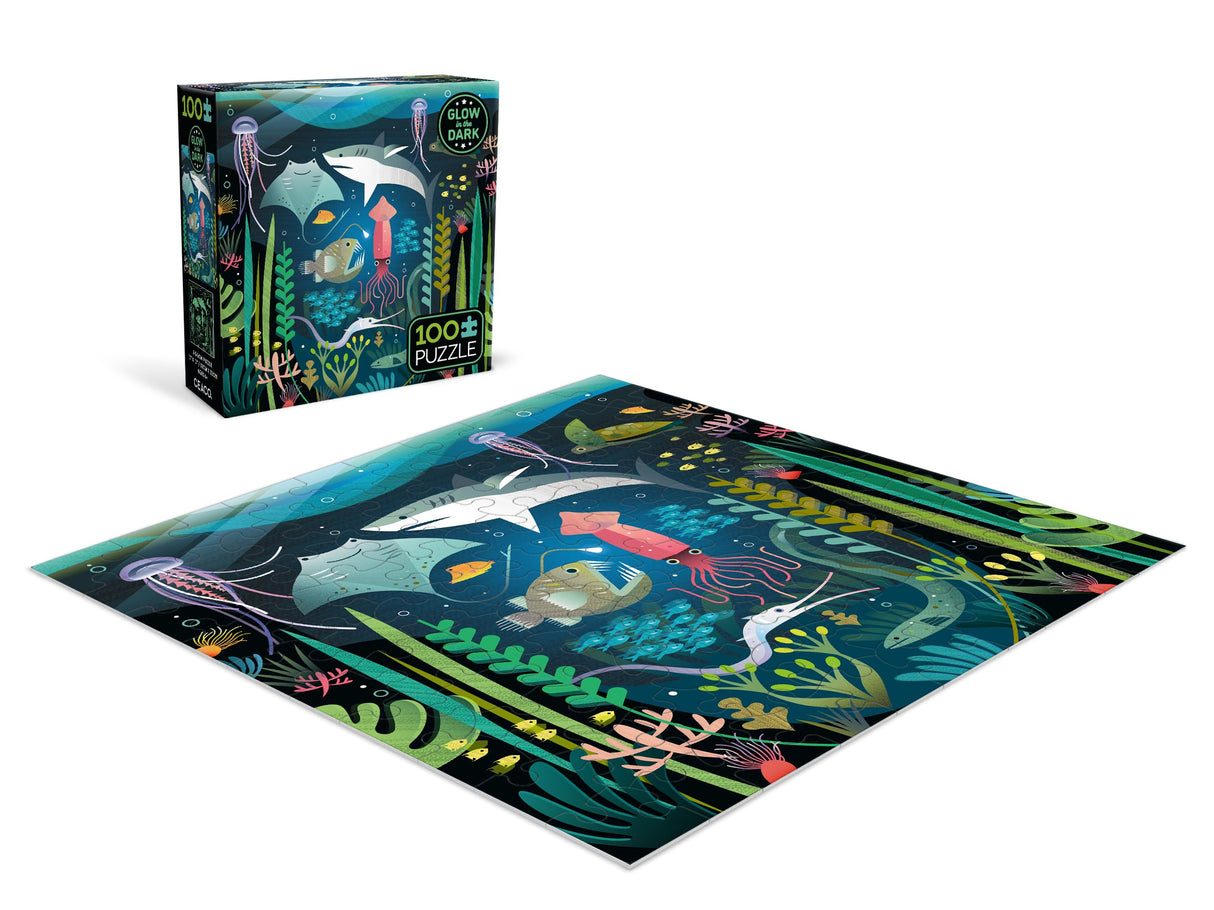 Ceaco - Glow in The Dark - Ocean Glow - 100 Piece Jigsaw Puzzle Ceaco