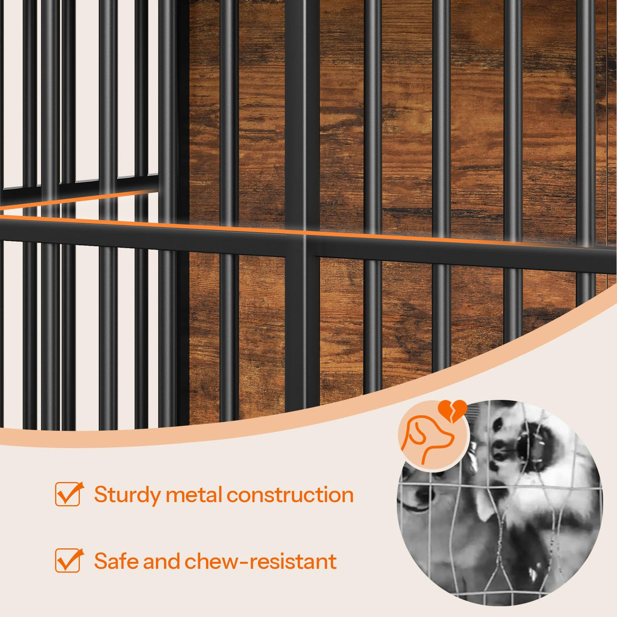 HOOBRO Dog Crate Furniture, 36.6" Heavy Duty Dog Kennel with Sliding Barn Door, Wooden Dog Cage Indoor, Decorative Side End Table for Small/Medium Dogs, Rustic Brown and Black FG162GW03G1 HOOBRO