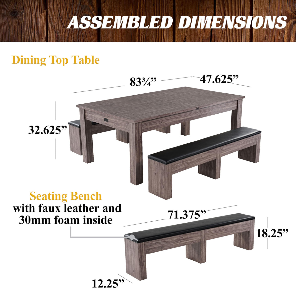 Barrington Billiards Monteray 7’ Drop Pocket Pool Table, 3-in-1 Dining Top & Table Tennis with Game Accessories & Rolling Storage Caddy Barrington Billiards