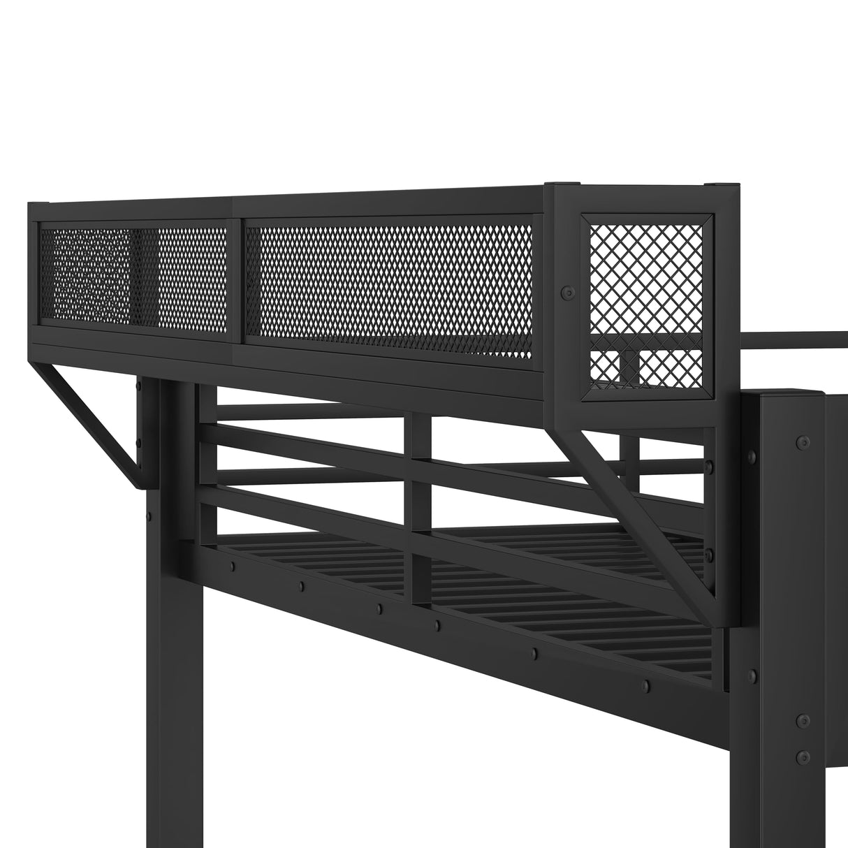 Full over Full Bunk Bed with Storage Shelves and Drawers, Metal Bunk Beds with Lights and USB Ports, Lower Bunkbed Can be Converted, for Guest Room, Bedroom, Dorms, Muti-function and Noise-Free, Black Bellemave