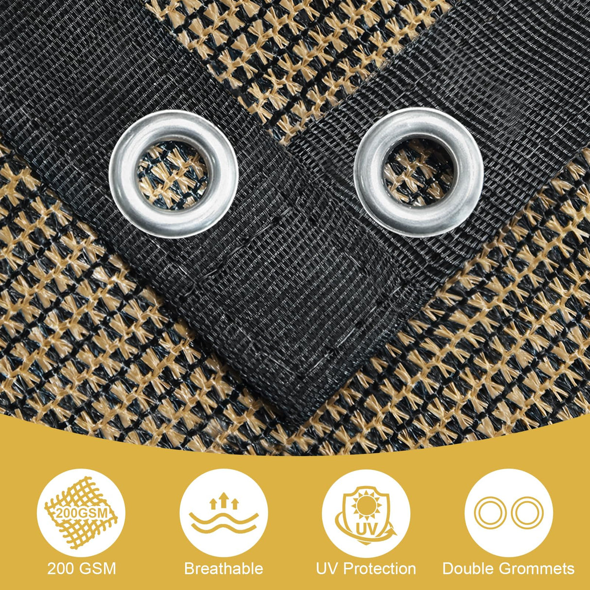 Shade&Beyond 90% Sun Shade Cloth with Grommets, 8' X 12' Pergola Shade Cover Canopy, Mesh Tarp Sun Screens for Patio, Outdoor, Garden, Backyard, Mocha Shade&Beyond