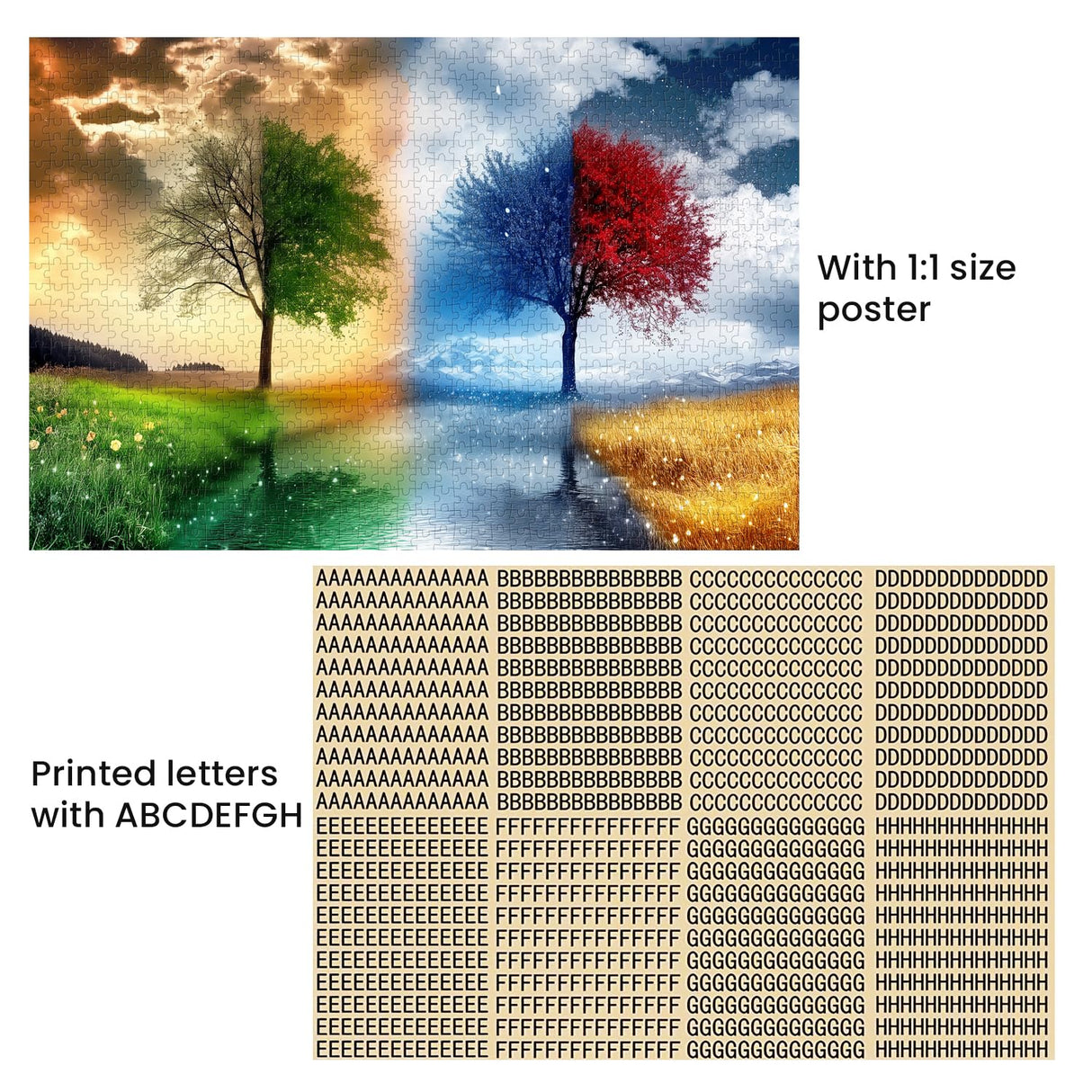 Adult Puzzle Classic Jigsaw Puzzle 1000 Pieces Wooden Puzzle DIY Seasons Landscape Tree Modern Home Decor Intellectual Game Wall Art Unique Gift 75x50cm najiaxiaowu