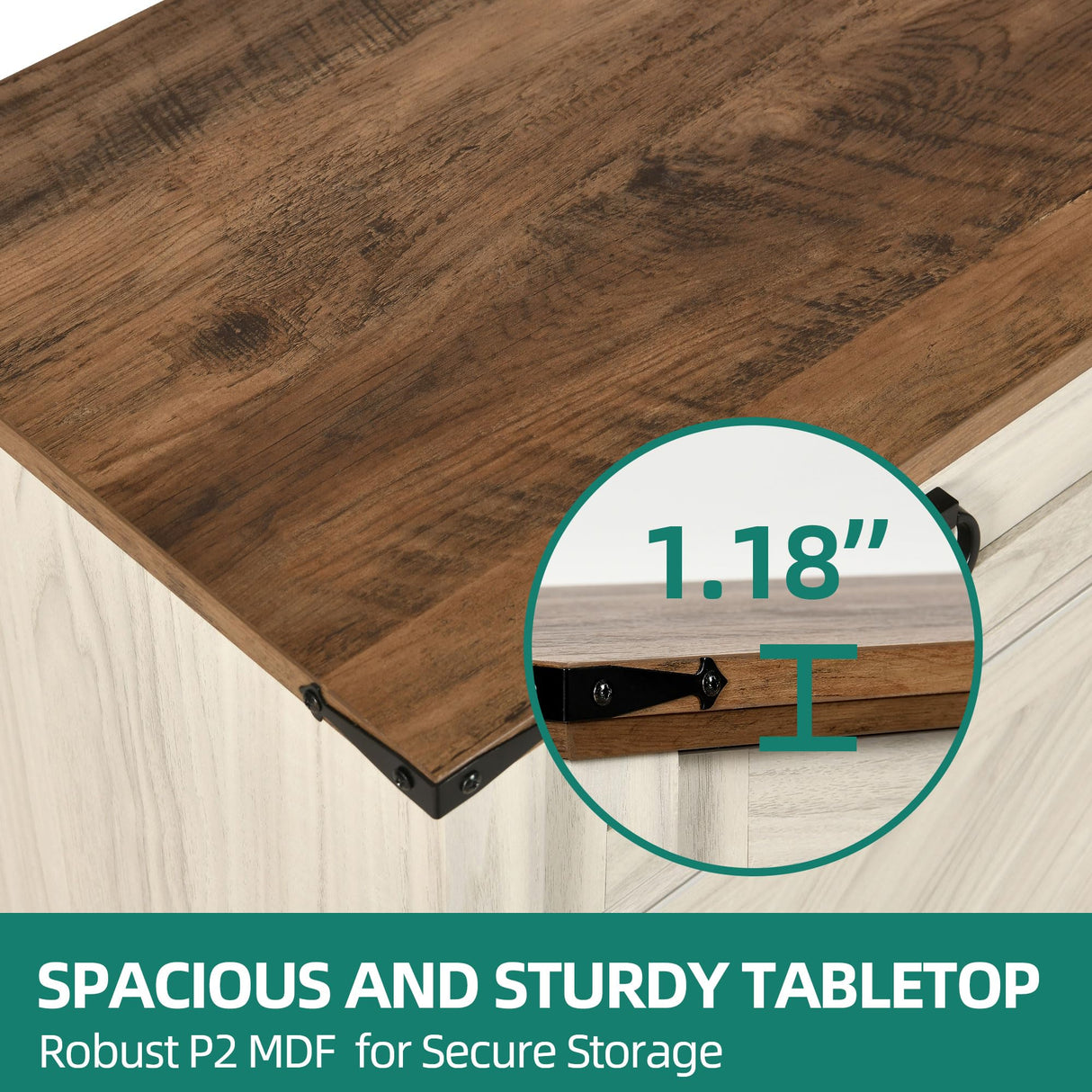 YITAHOME Farmhouse Console Table with 2-Door & 2 Drawers Cabinet, Coffee Bar, Table with Storage Shelf, Sofa Tables Buffet Sideboard for Kitchen, Entryway, Hallway, Dining, Living Room YITAHOME