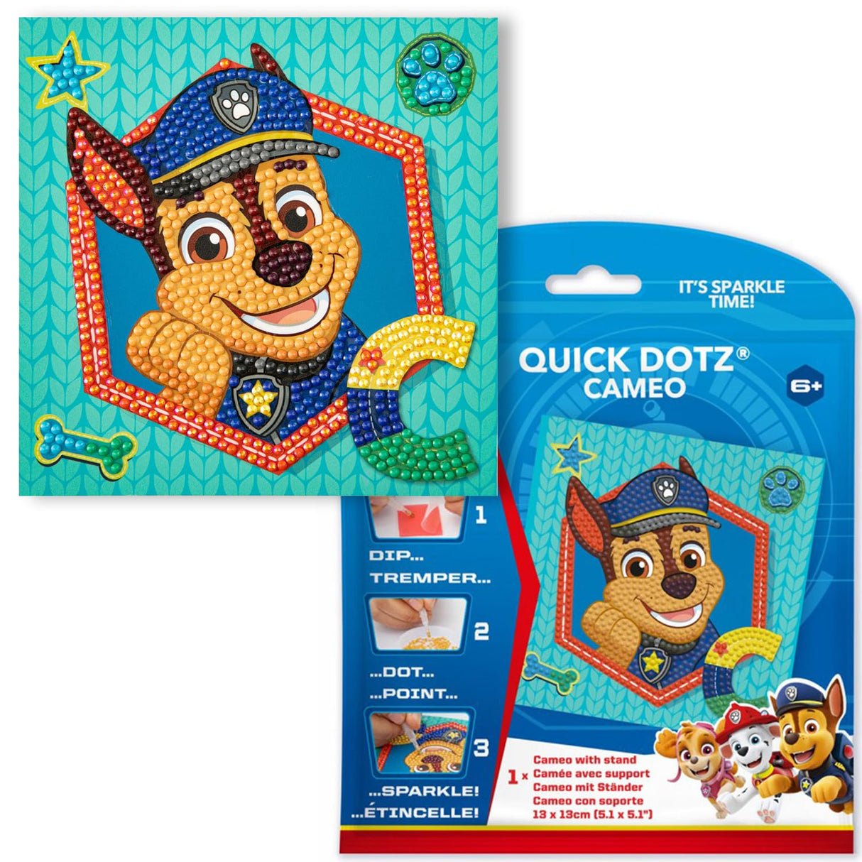 DIAMOND DOTZ PAW Patrol Chase Diamond Painting Kits for Adults - Diamond Art Kits a Relaxing Creative Craft Kit with Dotz Gems DIAMOND DOTZ