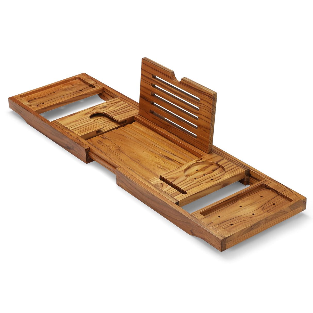 TEAKAURA Teak Bathtub Tray, Bathtub Caddy, Expandable Bath Tub Tray Wood, Bath Table Tray&Bathtub Shelf, Luxury Bathtub & Bathroom Accessories and Organizer, House Warming&Wedding Gifts(Large) TEAKAURA
