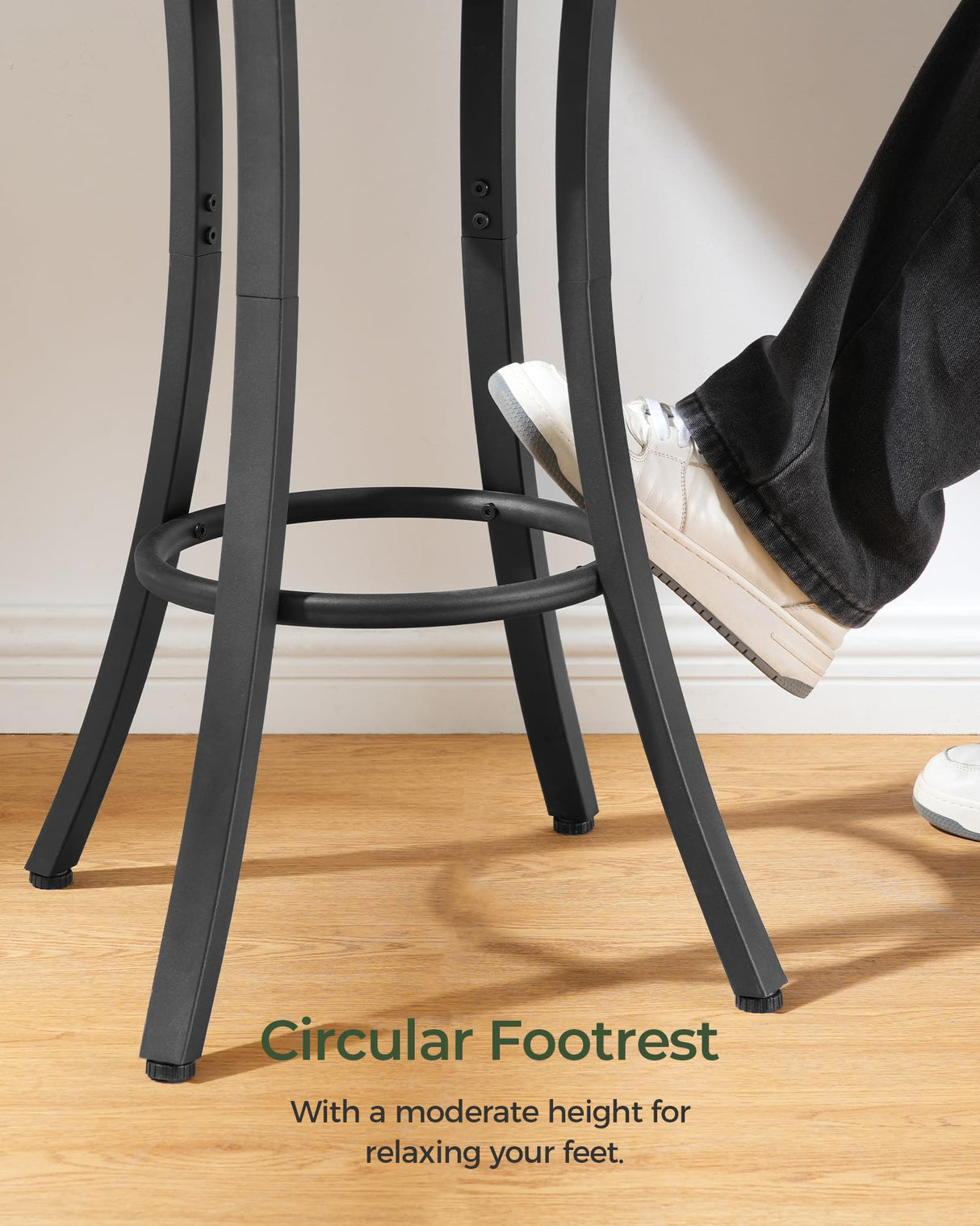 CHOEZON Round Bar Table, 2-Tier High Top & Counter Height Dining Table, for Bistro, Pub, Kitchen, Living Room, Rustic Brown and Black TBT03BF CHOEZON