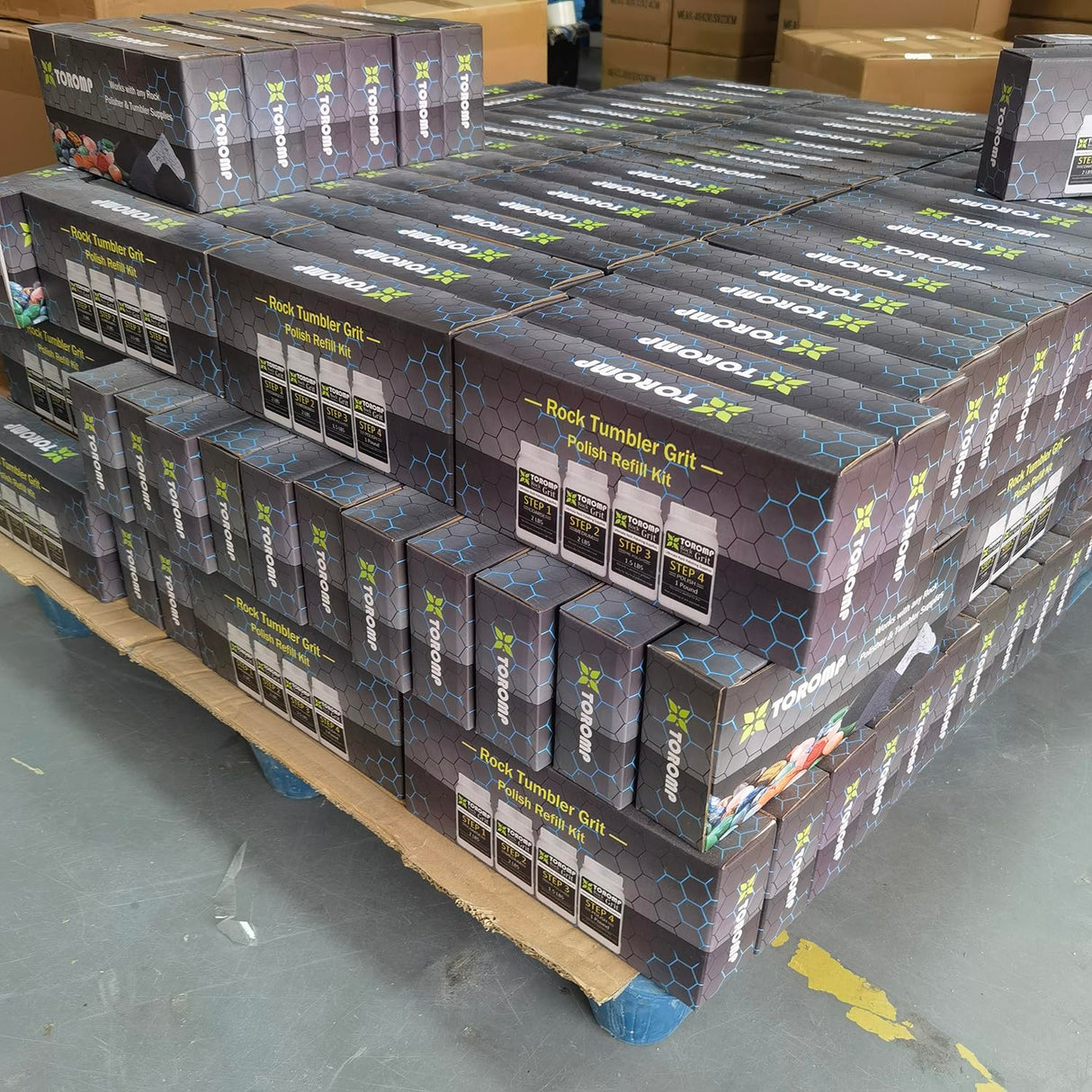 Toromp 3 LBS Rock Tumbler Grit and Polish Refill Kit - Tumbling Grit Media, Polish Up to 20 lbs. of Rocks, Works with Any Rock Polisher & Tumbler Supplies (4 Step -3 LBS)… Toromp