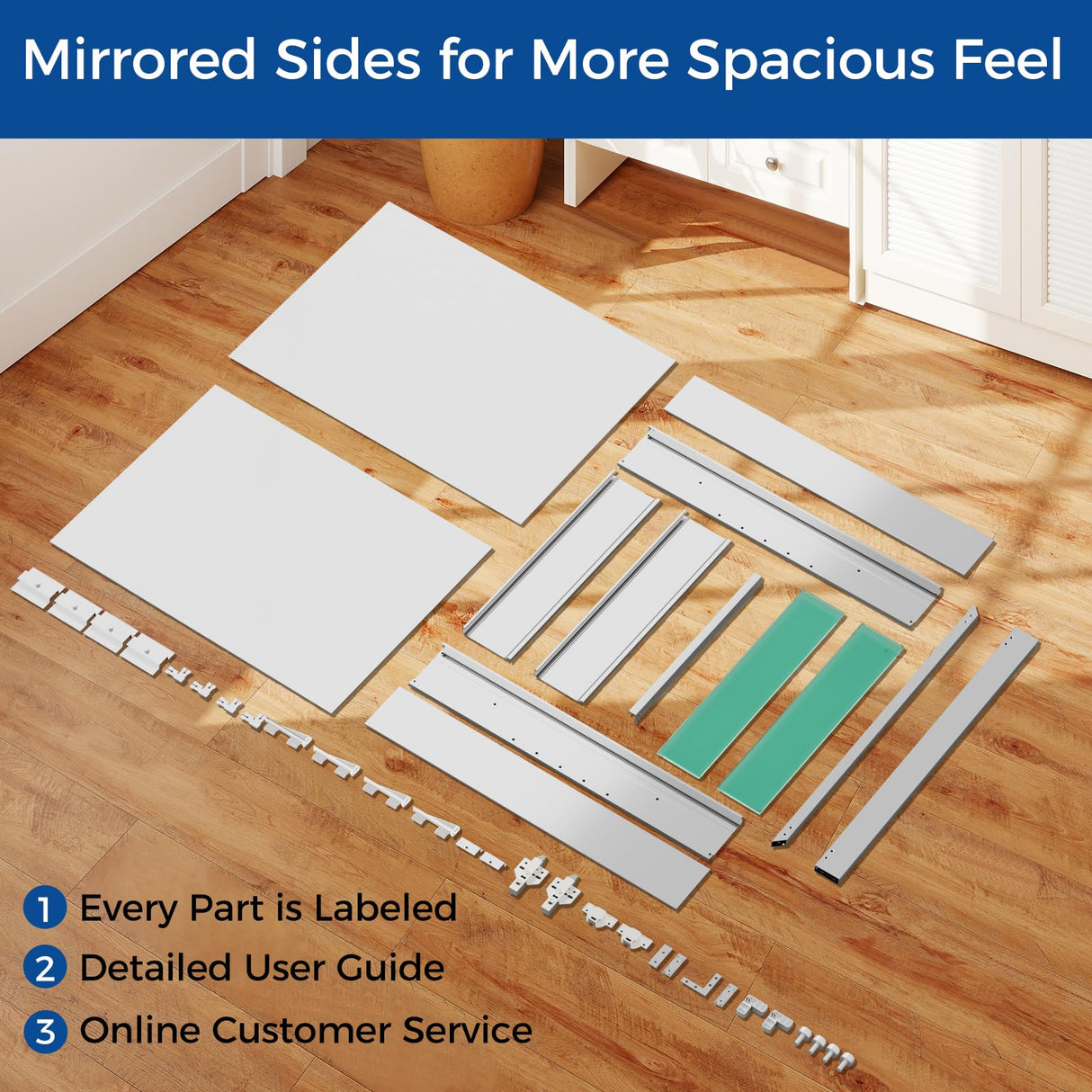 BROBIG Bathroom Medicine Cabinet with Mirror, 20x26 Recessed or Wall Mirror Medicine Cabinet with Storage Adjustable Glass Shelves, Beveled Edge Mirrored Door with Aluminum Cabinet Hinges BROBIG