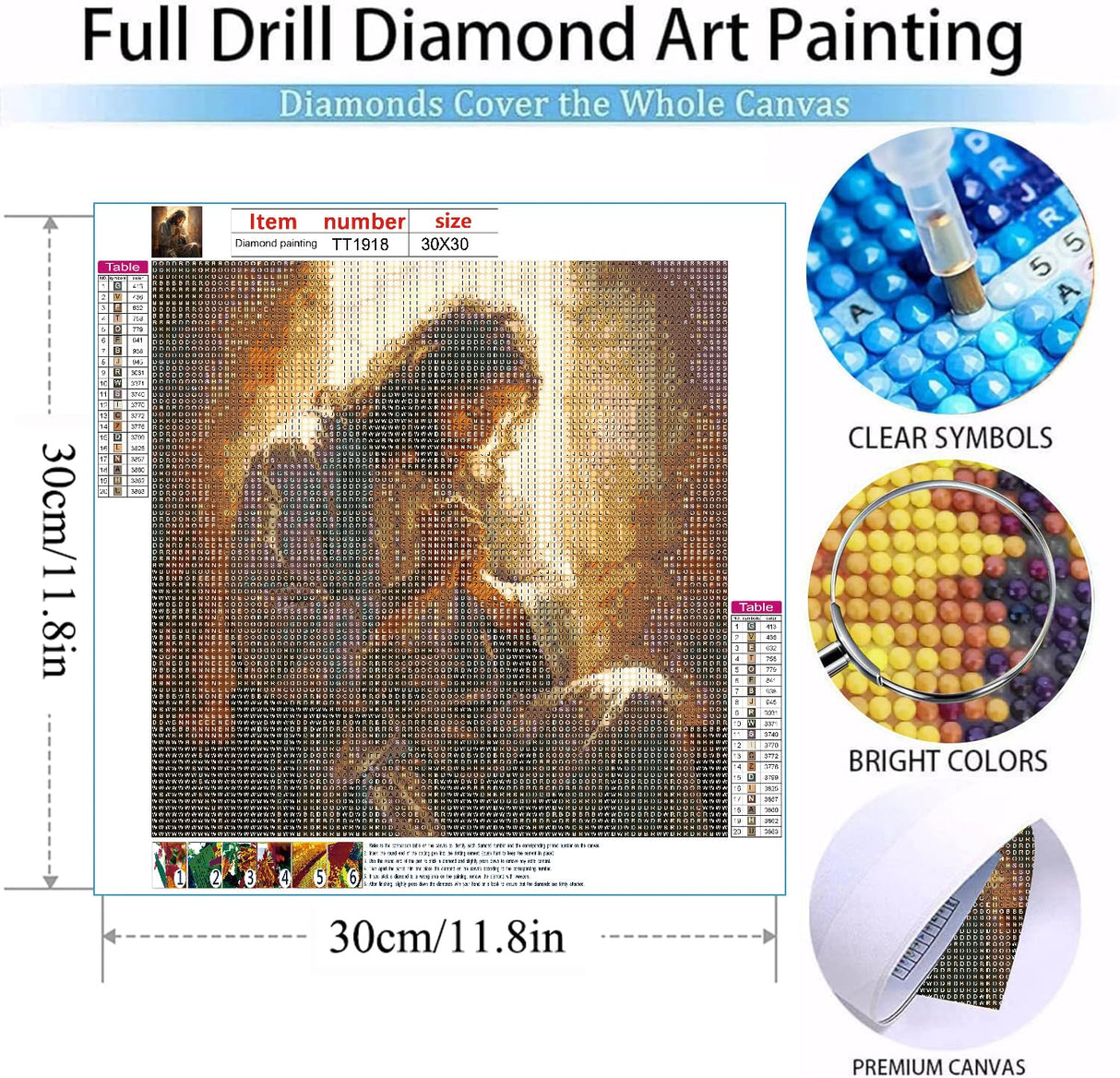 MOMDEDP DIY 5D Diamond Painting Kits for Adults: Jesus Diamond Painting Full Drill Beginners Craft Kits DIY Diamond Dots for Home Wall Decor Gifts 12x12inch Prayer MOMDEDP