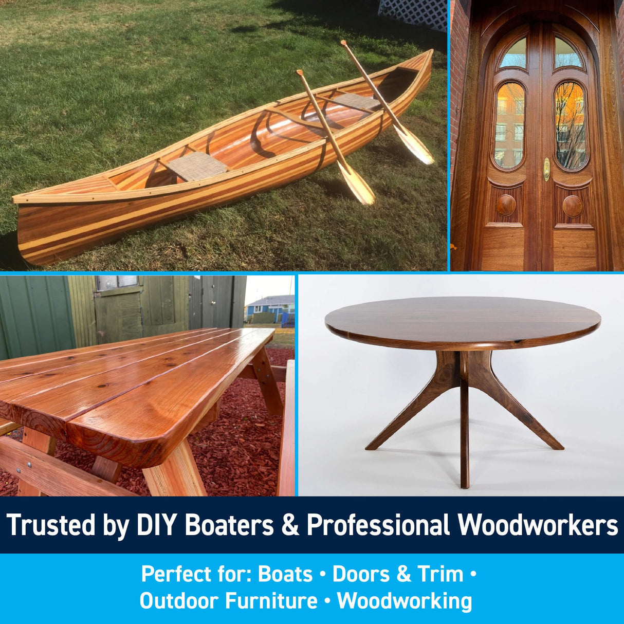 TotalBoat Gleam Marine Spar Varnish, Gloss and Satin Polyurethane Finish for Wood, Boats and Outdoor Furniture (Satin Low-Sheen Quart) TotalBoat