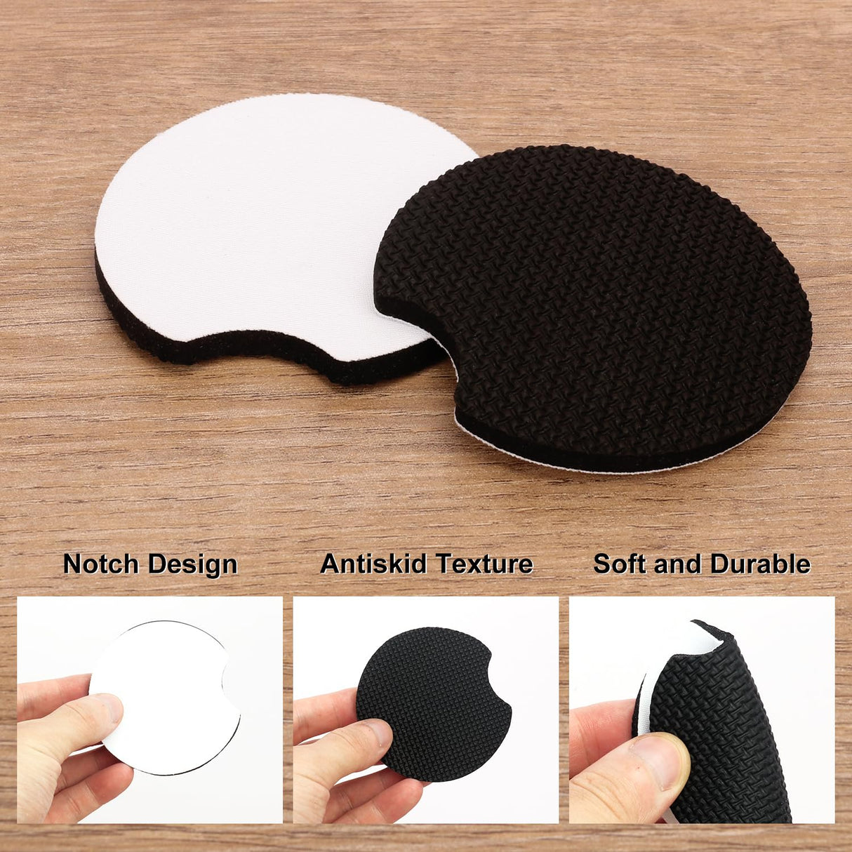 200 PCS 2.75 in Sublimation Blank Car Coasters, Auto Coasters, Auto Cupholder Coasters with Finger Notch and DIY Personalization Option,Heat Transfer Projects, Painting,Sublimation by KUKLIPJIM KUKLIPJIM