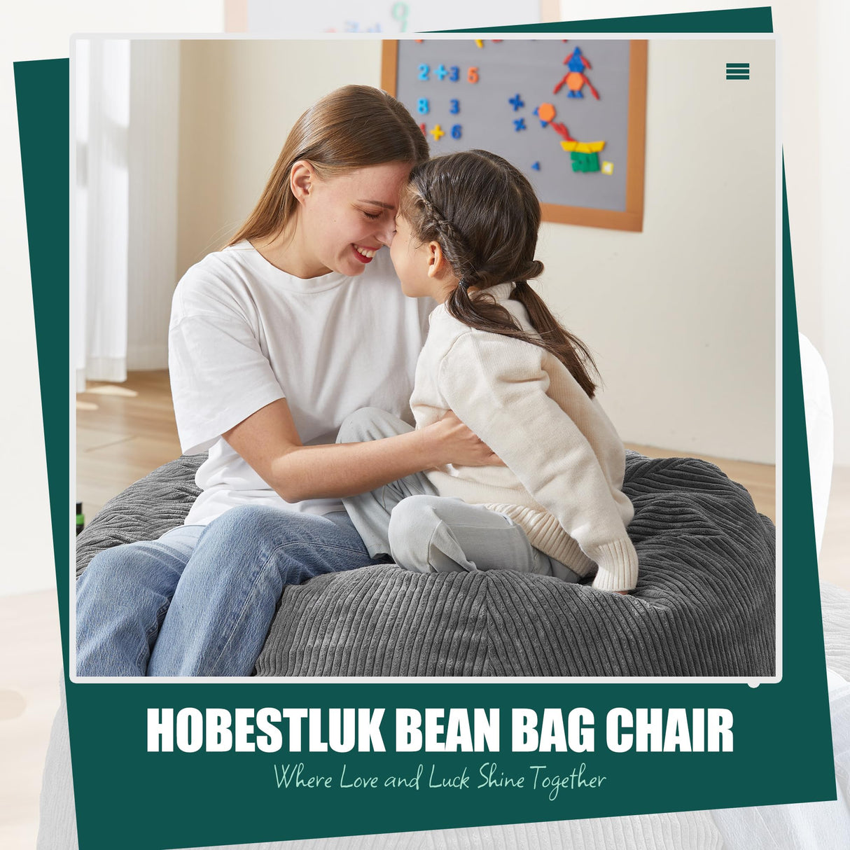 Hobestluk 3.5FT Bean Bag Chair Large Bean Bag with Filler Included Bean Bag Chairs for Adults Teardrop Bean Bag Chair with Removable Cover for Bedroom Living Room - (Large, Grey) Hobestluk