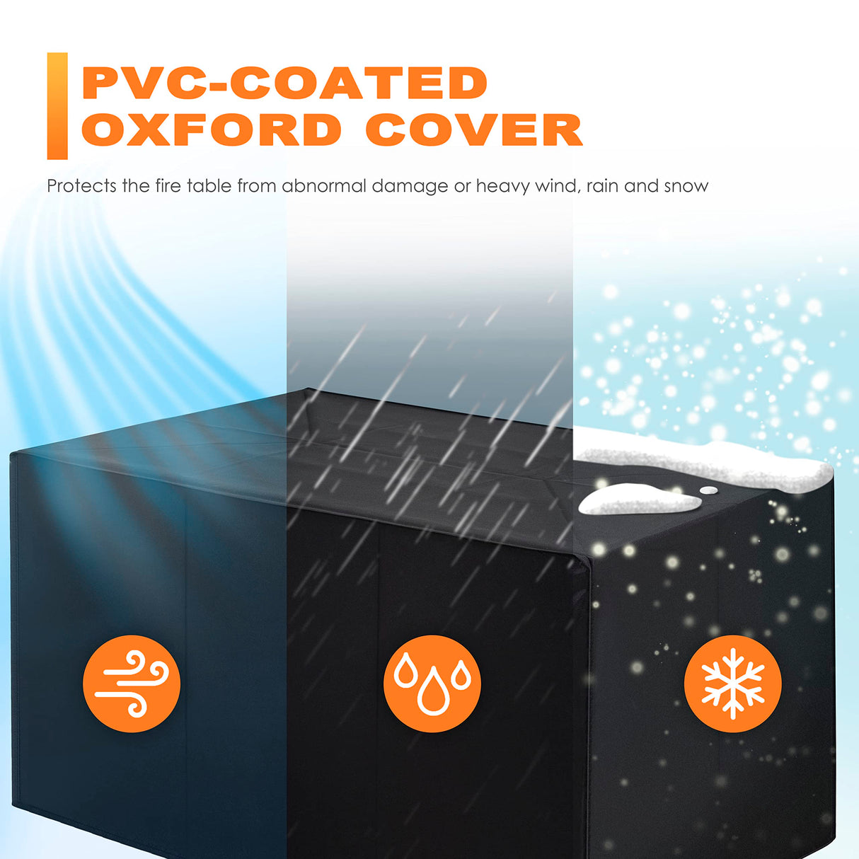 Nuu Garden Propane Fire Pit Table, CSA Certified 43 Inch 50,000 BTU Outdoor Propane Gas Fire Pit Table, Propnae Fire Pit with Ceramic Tabletop, Oxford Cover, 7 lbs Glass Stone, Dark Brown and Coffee NUU GARDEN