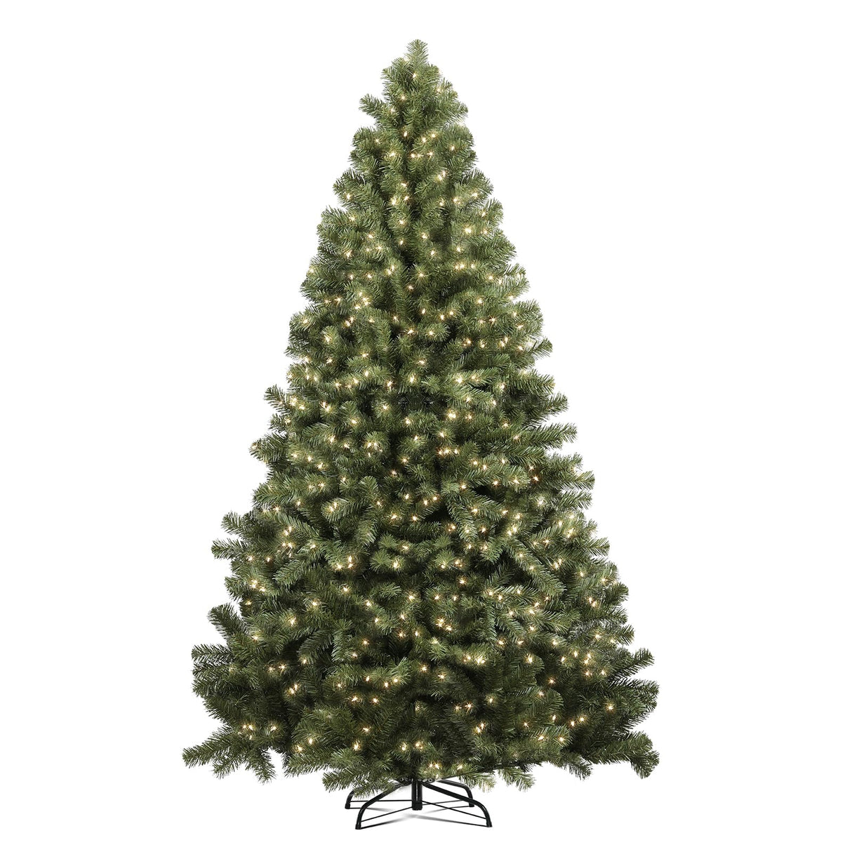 COMHOMA Christmas Tree with Lights 6.5ft, Artificial Pre-lit Christmas Trees with 200 LED Lights, 1000 Dense Branches and Foldable Stand, Xmas Tree for Home, Office, Party Decoration, Easy Assembly COMHOMA
