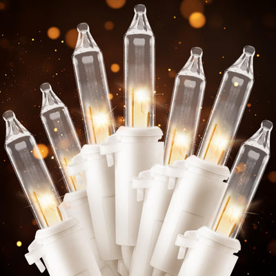 JOIEDOMI Christmas String Lights Indoor,100 Count Mini Warm Fairy Light,21.5FT Lighting Decor for Patio Dorm Classroom Bedroom Holiday Wedding Party Garland Birthday Festival Valentines Day,White Wire