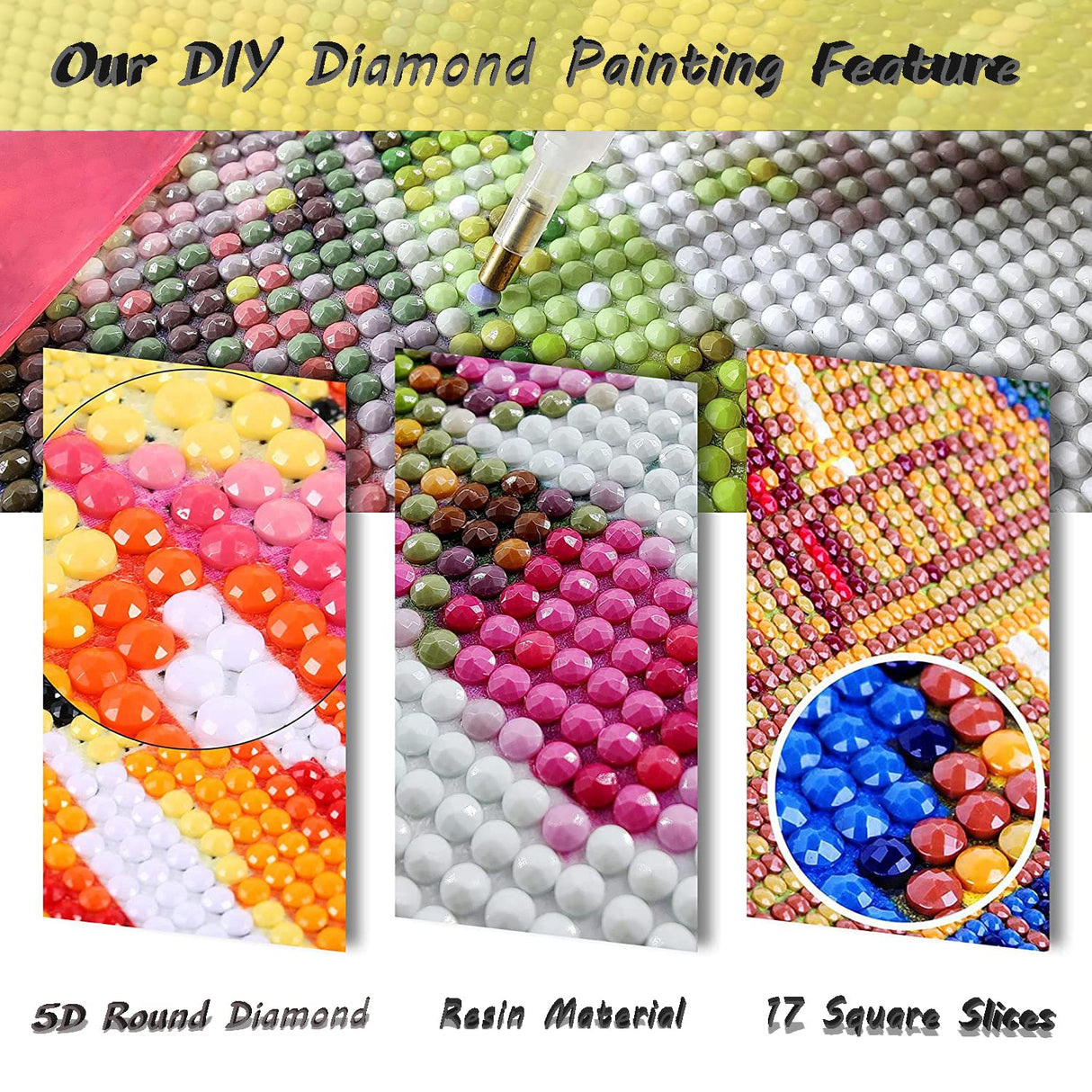 Rainbow Storm Diamond Painting Kits for Adults, 5D Diamond Art Painting by Numbers Kits, DIY Rainbow Storm Diamond Art Kits, Full Round Drill Diamond Paintings for Adults for Home Wall Decor, 12x16in GUMITOON