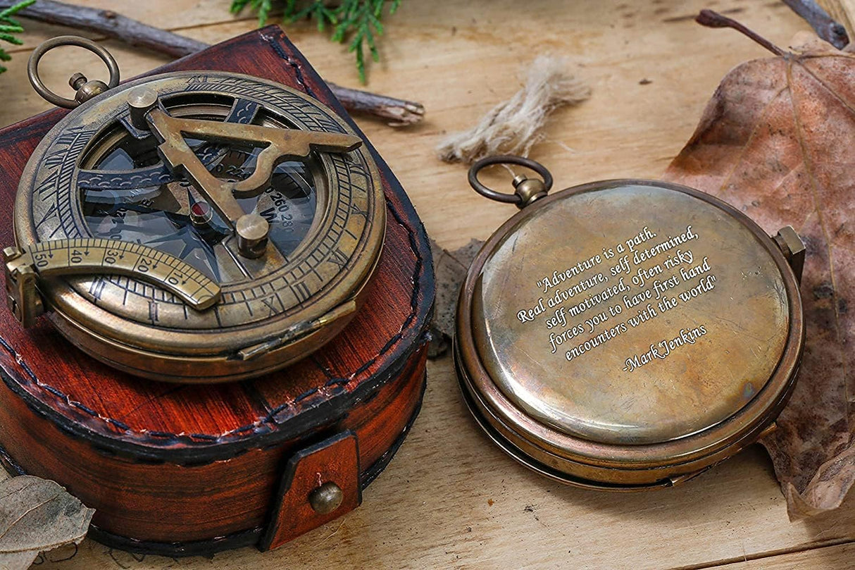 Personalized Compass Gifts, Engraved Custom Sundial Clock, Wedding Gift, Groomsmen Gift, Keepsake, Christmas, Baptism, Graduation, Boy Scouts, Anniversary, Fathers Day, Mothers Day RUNADI