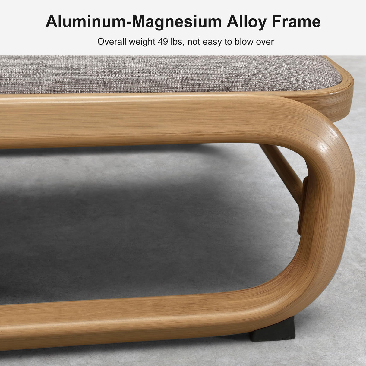 PURPLE LEAF Chaise Lounge Patio Chair Recliner Outdoor for Patio Poolside Balcony w/Slide-Out Side Table with Cushion Adjustable Backrest 2 Pieces Teak PURPLE LEAF