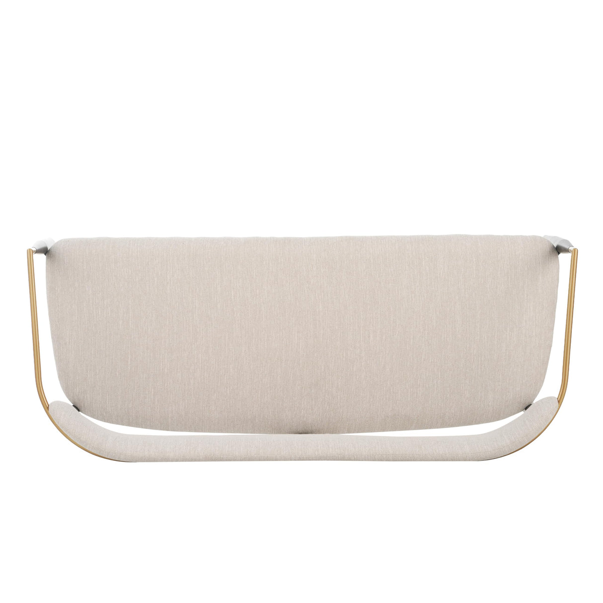 Christopher Knight Home Names Modern Metal Loveseat, Living Room Fabric Upholstered Settee, Curved Open Backrest 2-Seater Sofa, Cozy Couch for Bedroom, Apartment, Home Office, Black+ Gold + Beige Christopher Knight Home