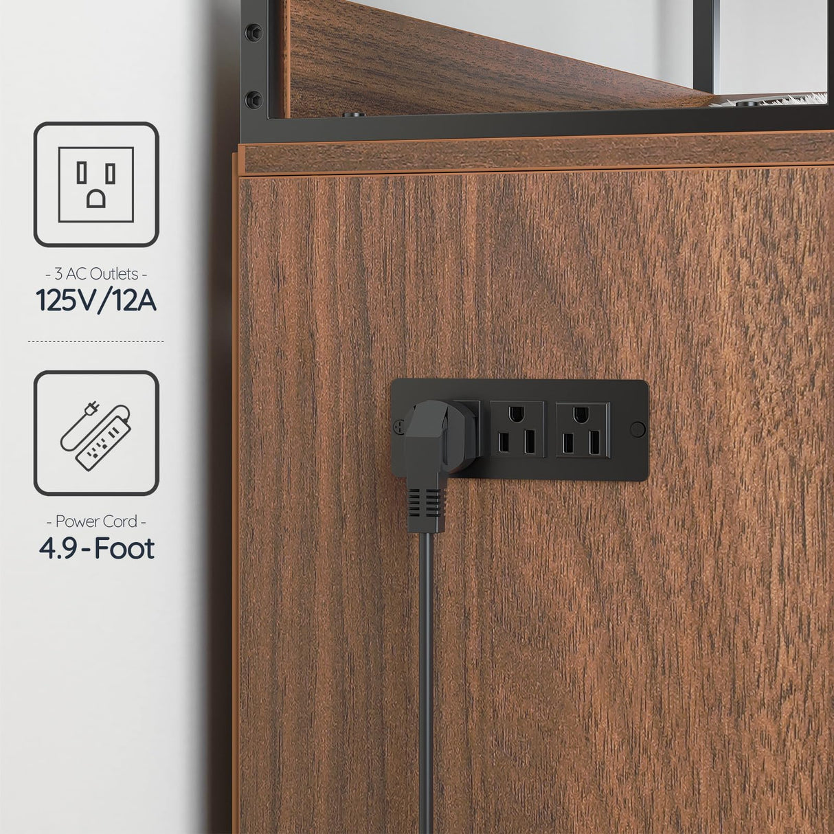 HOOBRO Cat Litter Robot Box Enclosure Furniture, 30.5" L x 26.8" W x 61" H, Hidden Automatic Litter Cabinet, Dog-Proof Shelf with Charging Station, Scratching Mat, Bowls, Cat House, Walnut WL68UMZ03 HOOBRO