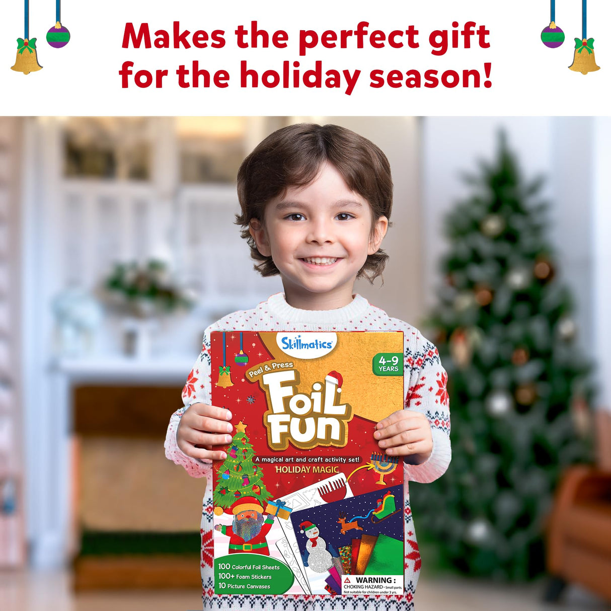 Skillmatics Foil Fun - Holiday Magic, No Mess Art for Kids, Christmas Craft Kits & Supplies, DIY Creative Activity, Travel Toys, Gifts for Boys & Girls Ages 4, 5, 6, 7, 8, 9 Skillmatics