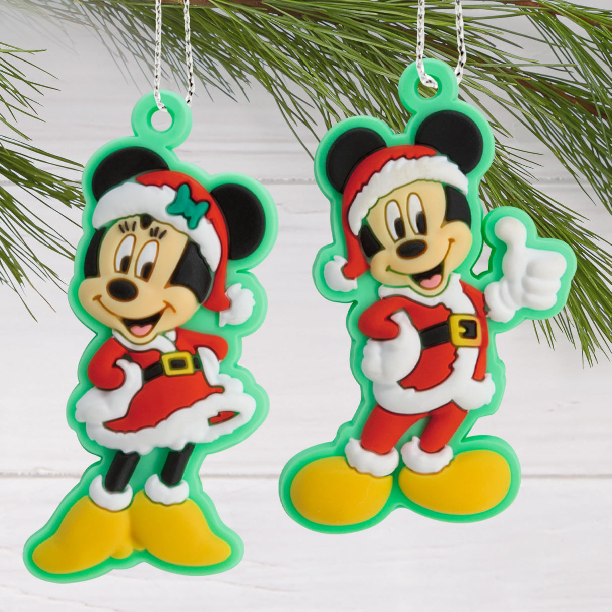 Hallmark Disney Mickey and Minnie Mouse 5" Miniature Christmas Tree Topper and Mini Ornaments, Set of 5, Shatterproof Hallmark