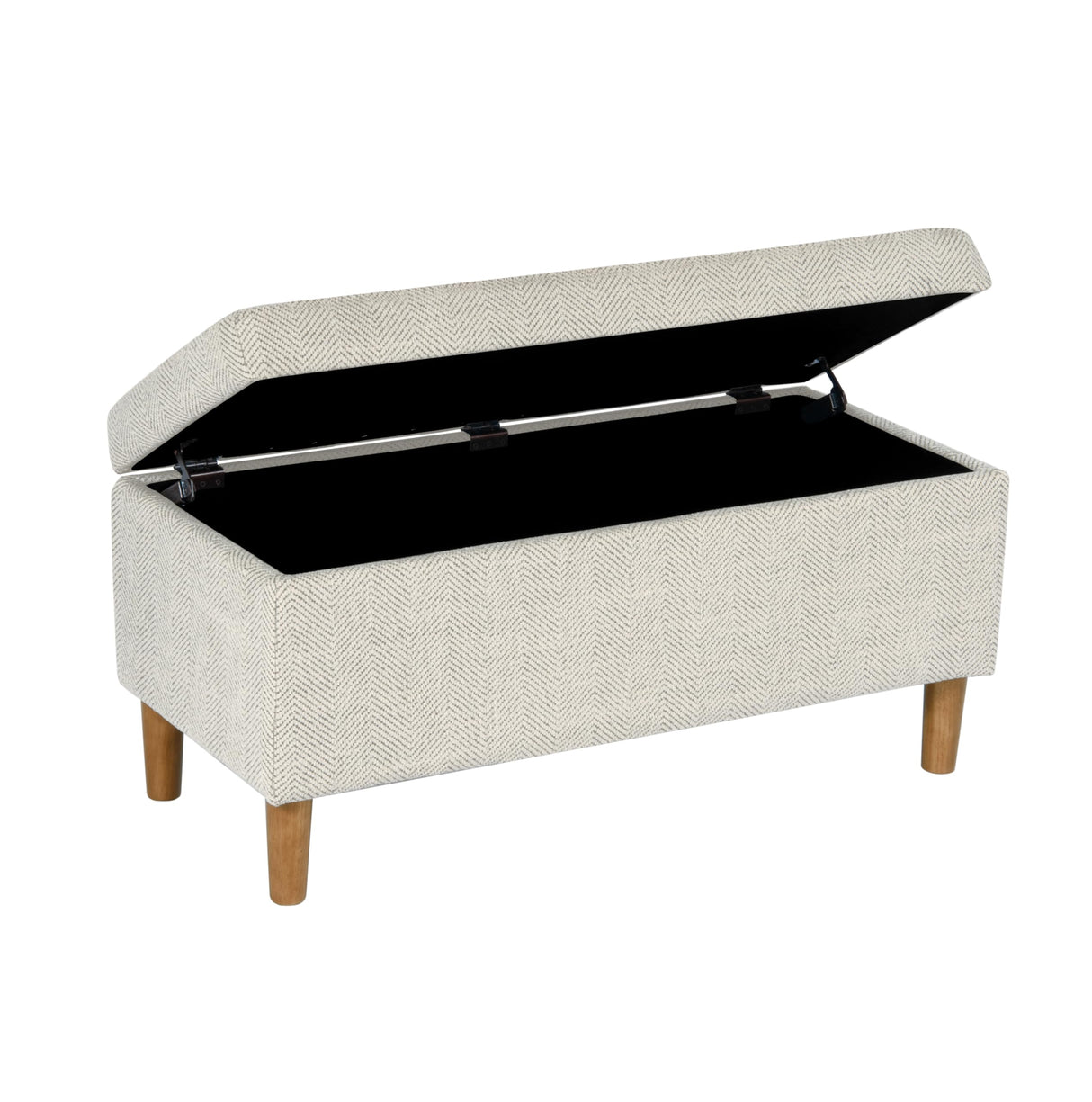 HomePop Malmo Decorative Storage Bench -Cream Chevron Woven HomePop