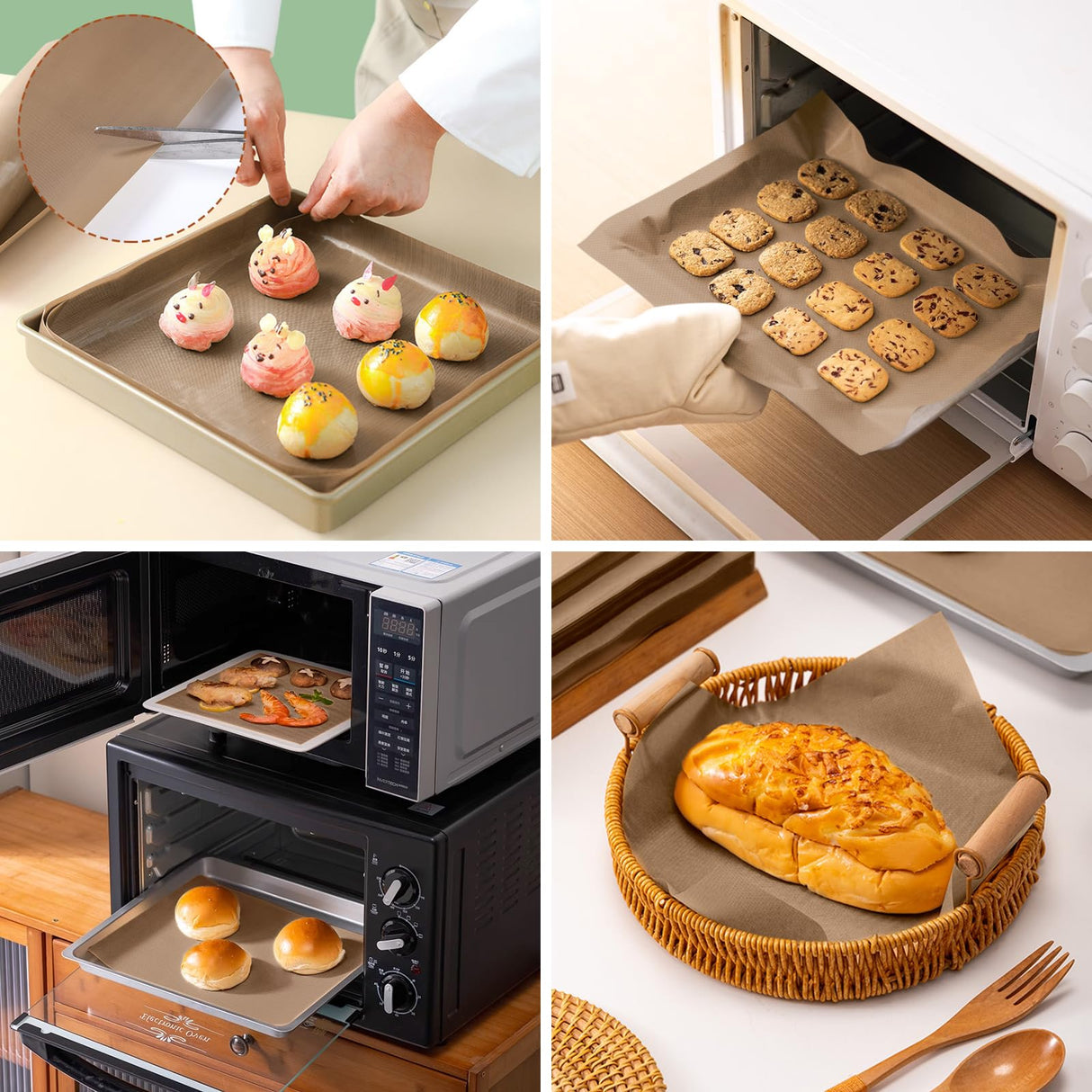 Oranllow 4 Pack PTFE Teflon Sheets for Heat Press, 16x12 Non-Stick Transfer Sheet Heat Press with 3 Rolls Transfer Tape Set for Sublimation Heat Resistant (16x12" Teflon Sheet 4P & 10mm Heat Tape Oranllow