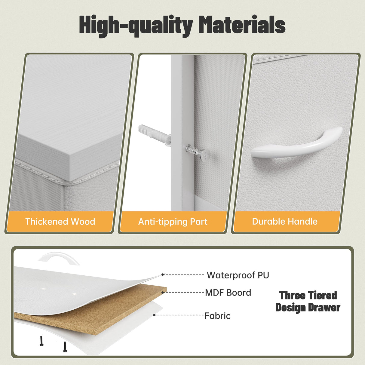 EnHomee Tall Dresser for Bedroom with 12 Drawer Dressers & Chests of Drawers for Closet with Power Outlets & LED Lights Sturdy White Dresser with PU Finish Wooden Top and Metal Frame Mesh Door EnHomee