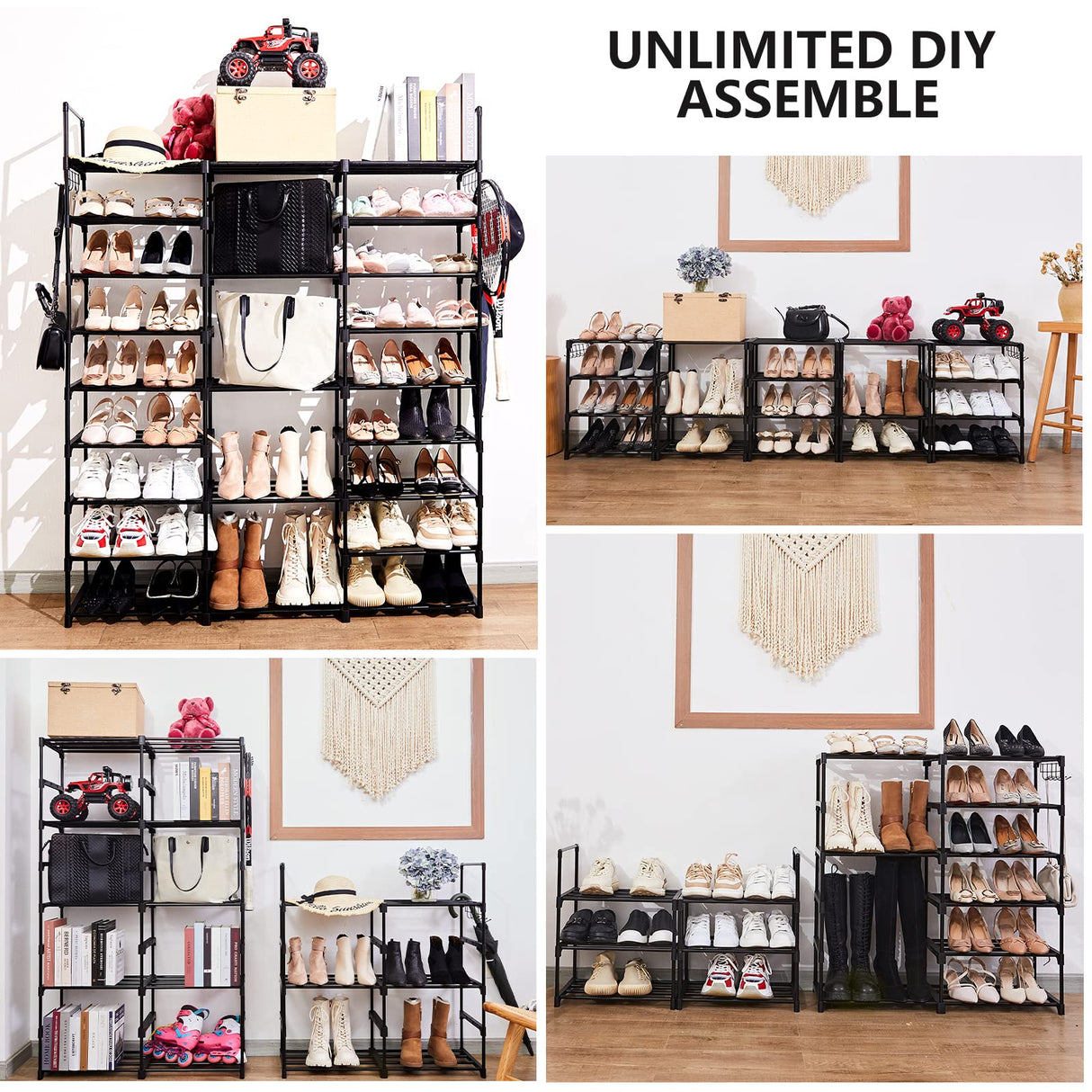 Mavivegue 9-Tier Metal Shoe Rack - Holds 50-55 Pairs, Tall Storage Shelf for Shoes, Boots, Entryway, Closet, Garage Mavivegue