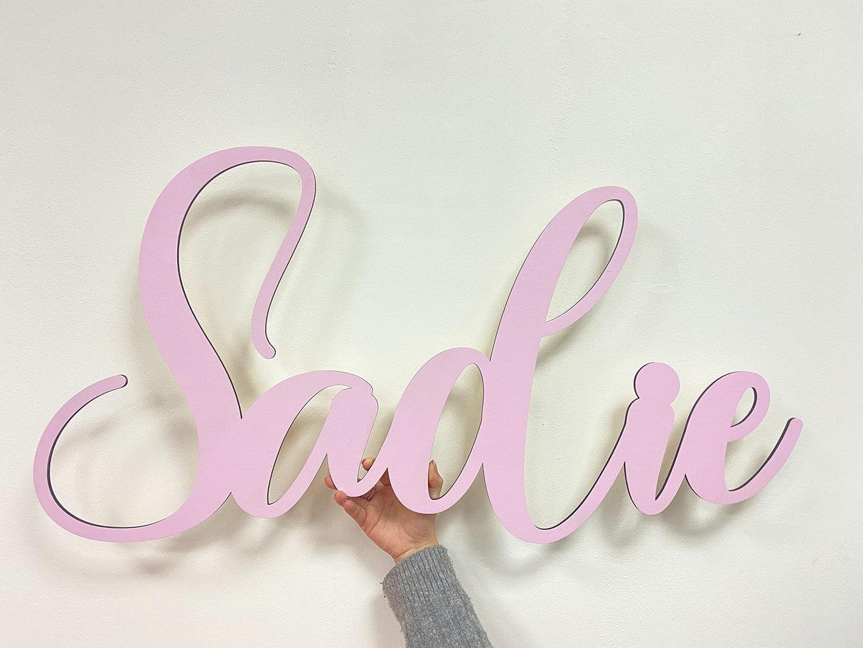 Name Sign for Nursery Wooden Name Plaque Baby Girl Wall Decor Boys Room Nameplate Birthday Laser Cut Letters Sign Grib Newborn Gift Pabawa