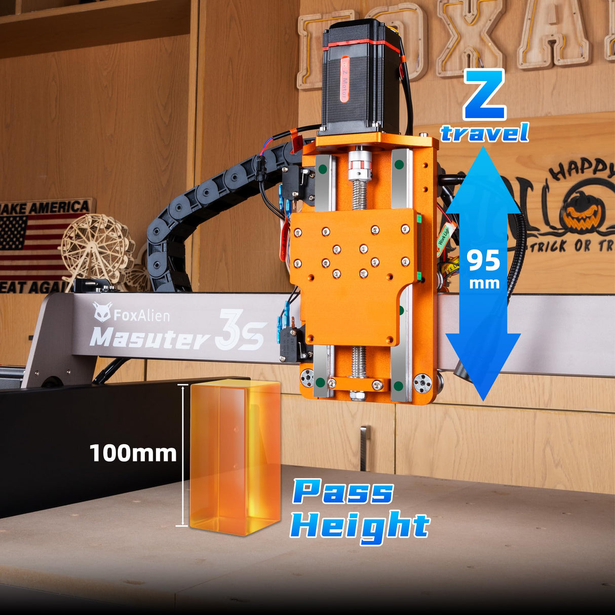 FoxAlien Masuter 3S CNC Router Machine with NEMA 23 Closed-Loop Stepper Motor, 400W Spindle 3 Axis Engraving Milling Machine for Wood Acrylic Aluminum Carving Cutting FoxAlien