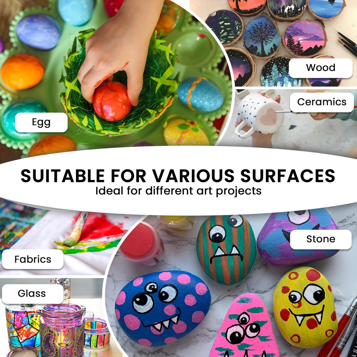 Acrylic Pouring Paint Set | 30 Vibrant Colors Including An Array Of Metallic, Neon & Pastel Paints | Pre Mixed, Ready to Use, High Flow Paint For Canvas, Paper, and More | 2 Ounces Per bottle Acro Color