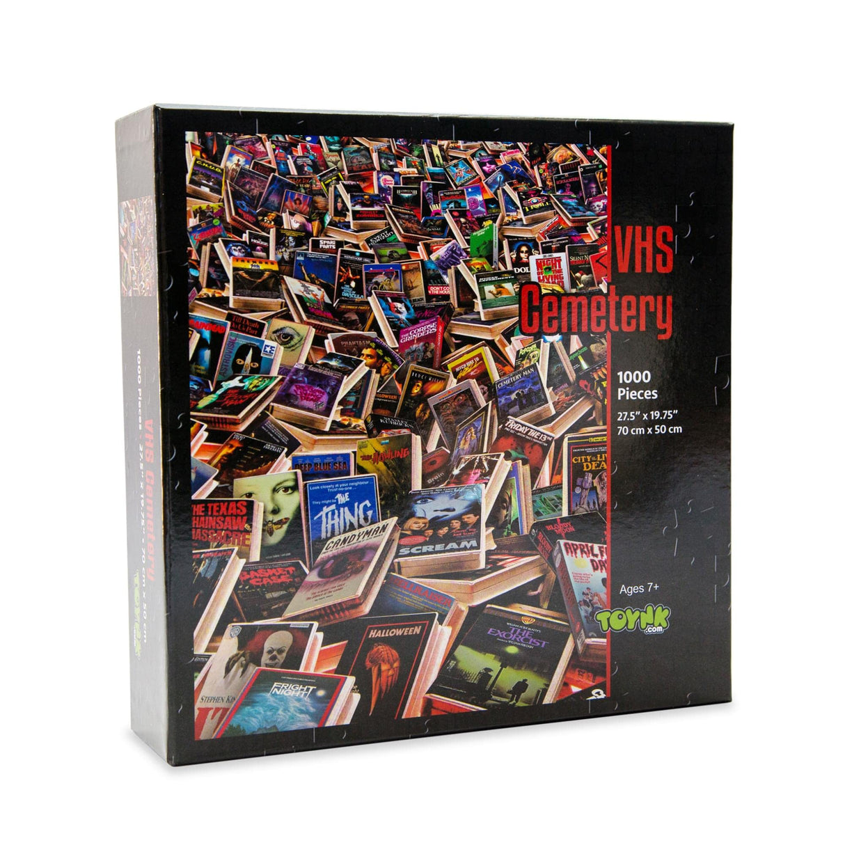 Horror VHS Cemetery 1000-Piece Jigsaw Puzzle, Brain Teaser for Kids and Adults | 28 x 20 Inches Toynk