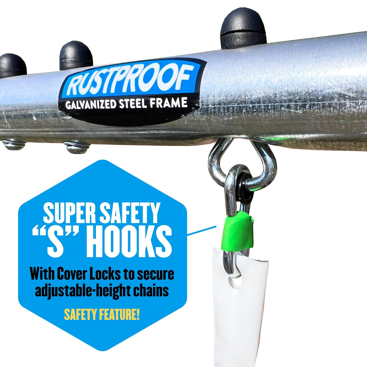 Fun Forever Plus with 6' Water Slide & Ground Tarp - 8 User / 6 Station Metal Backyard Play Swing Set. 192" L x 104" Deep x 74" H, by XDP Recreation XDP RECREATION