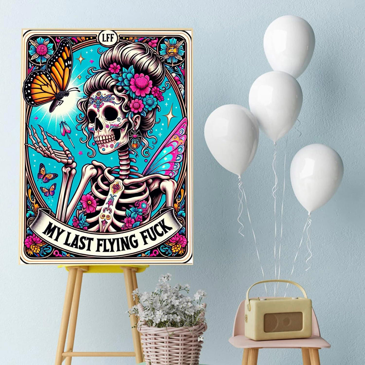 Meothan Skull Diamond Art Kits for Adults-Skull Last Flying Diamond Painting Kits for Adults Beginners, 5D DIY Full Drill Round Rhinestone Gem Art Crafts Paintings for Home Wall Decor 12"x16" Meothan