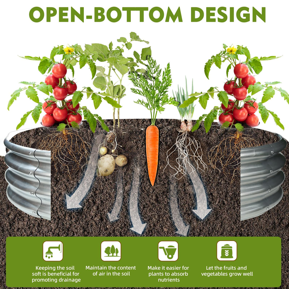 4FT Diameter Camp Fire Ring Pit, Large Round Galvanized Steel Fire Pit, Heavy Duty Steel Fire Pit Silver for Backyard, Camping, Bonfire (4x4x1FT) TBMLC