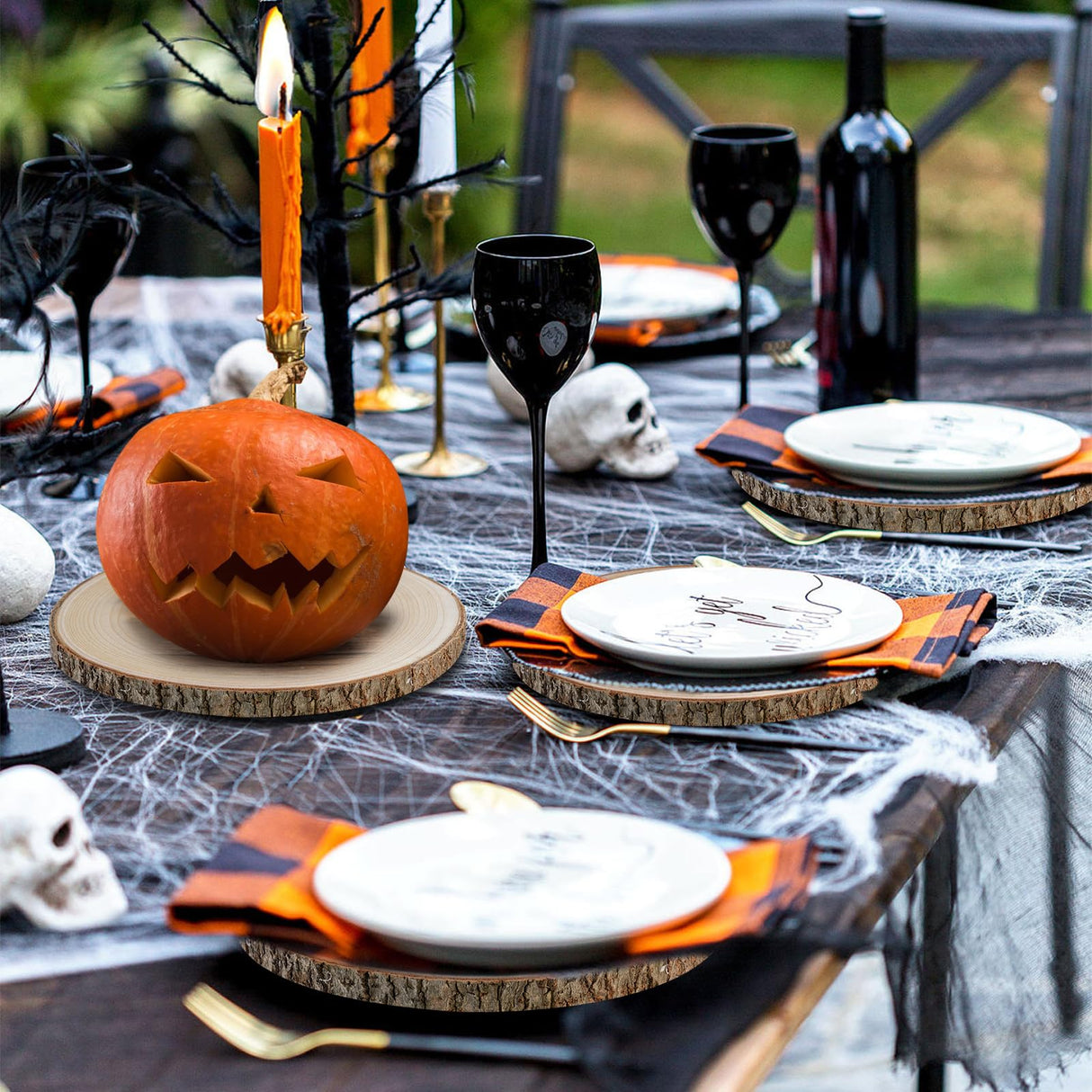 8 Pcs Wood Slices 11-12 Inch Large Wood Rounds Unfinished Wood Slices for Centerpieces, Wood Centerpieces Tables,Wood Slabs,Round Wood, Natural Wood Slices for Crafts,Decor, Centerpieces, Sign... BeNiNat