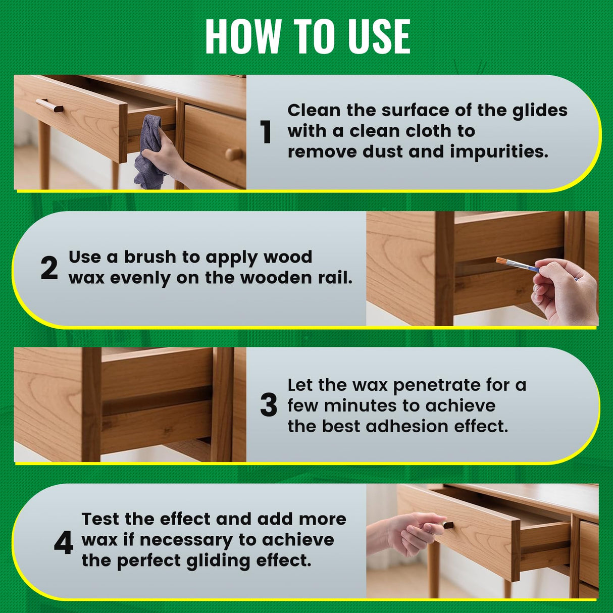 HONKID Wood Lubricant, 7OZ Drawer Wax Wood Lubricant Multi-Purpose Wax for Drawers, Doors, & Windows, Reduce Noise, Restore Antique Furniture, Non-Toxic and odorless, Door Hinge Lubricant HONKID