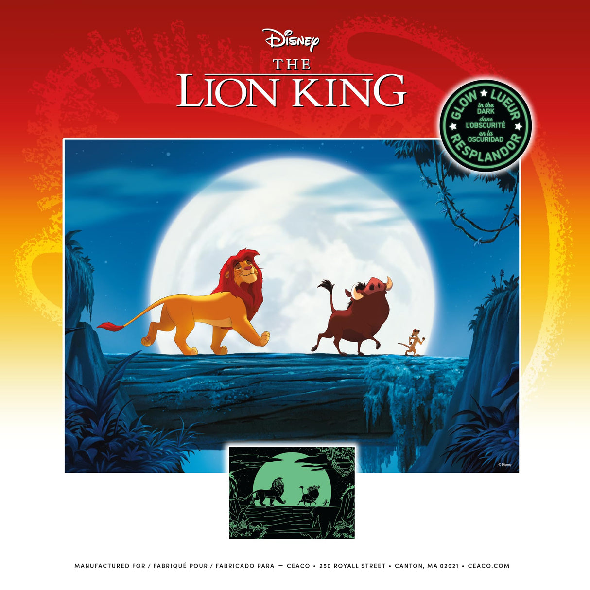 Ceaco - Disney - The Lion King - Glow in The Dark - 100 Piece Jigsaw Puzzle Ceaco