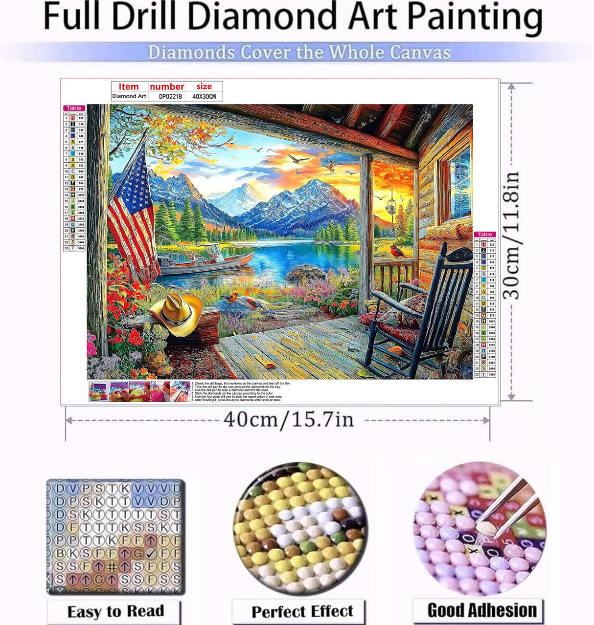 Diamond Art Kits for Adults Beginner- Lake Village Sunset DIY Modern Diamond Painting Kits 5D Diamond Dots Gem Art Crafts with Tools- Round Full Drill Funny Crafts for Home Wall Decor&Gift-12x16 inch Fairyland JinWenn