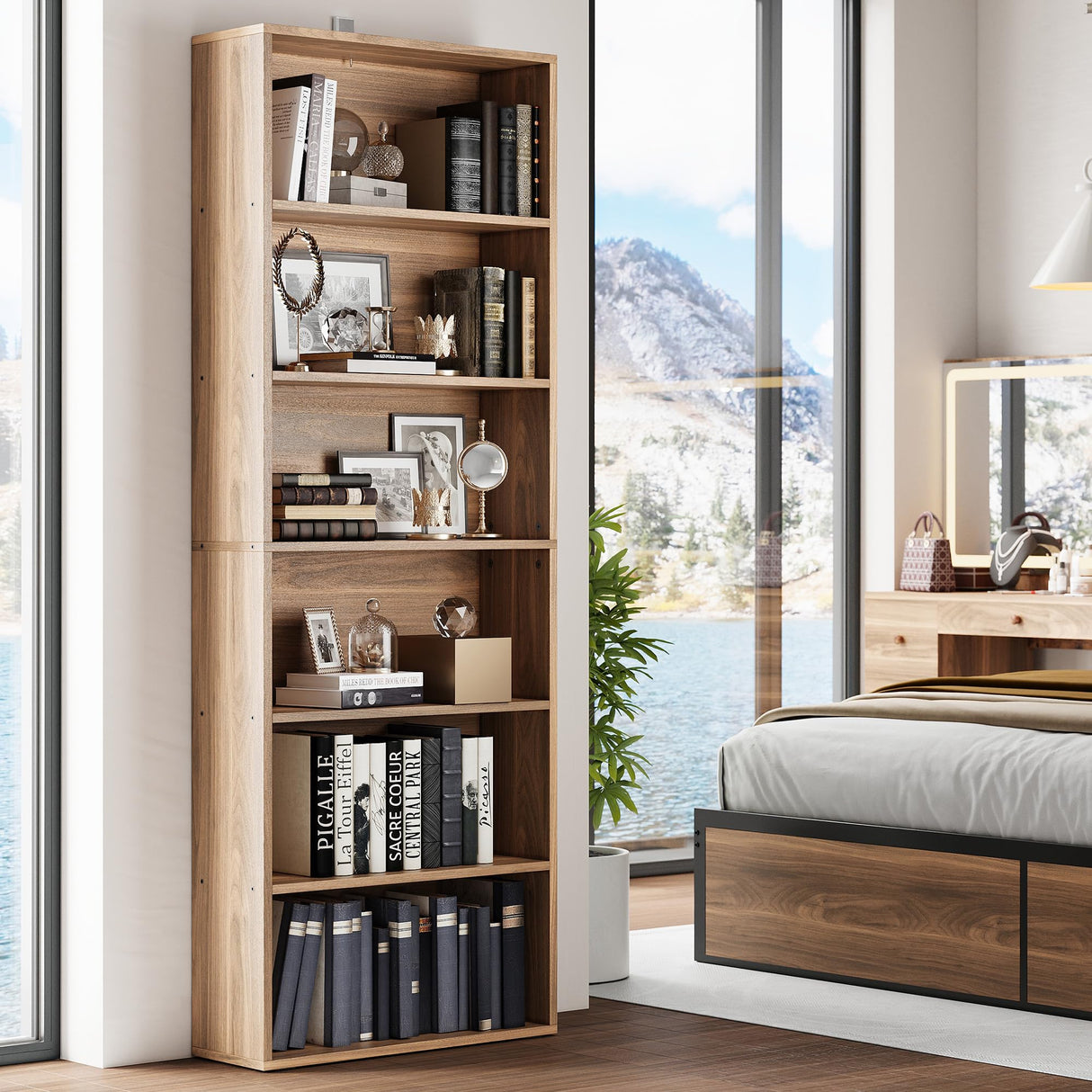 IRONCK Bookshelves and Bookcases Floor Standing 6 Tiers Display Storage Shelves 70 in Tall Bookcase Home Decor Furniture for Home Office, Living Room, Bed Room IRONCK