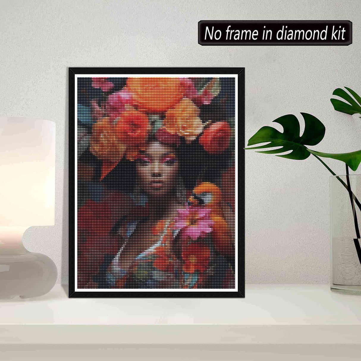 SKRYUIE 5D African Woman Diamond Painting Kits - DIY Diamond Art Kits for Adults African American, Full Round Drill - Crystal Cross Stitch - Adults Craft for Wall & Office Decor - 12x16 inch SKRYUIE