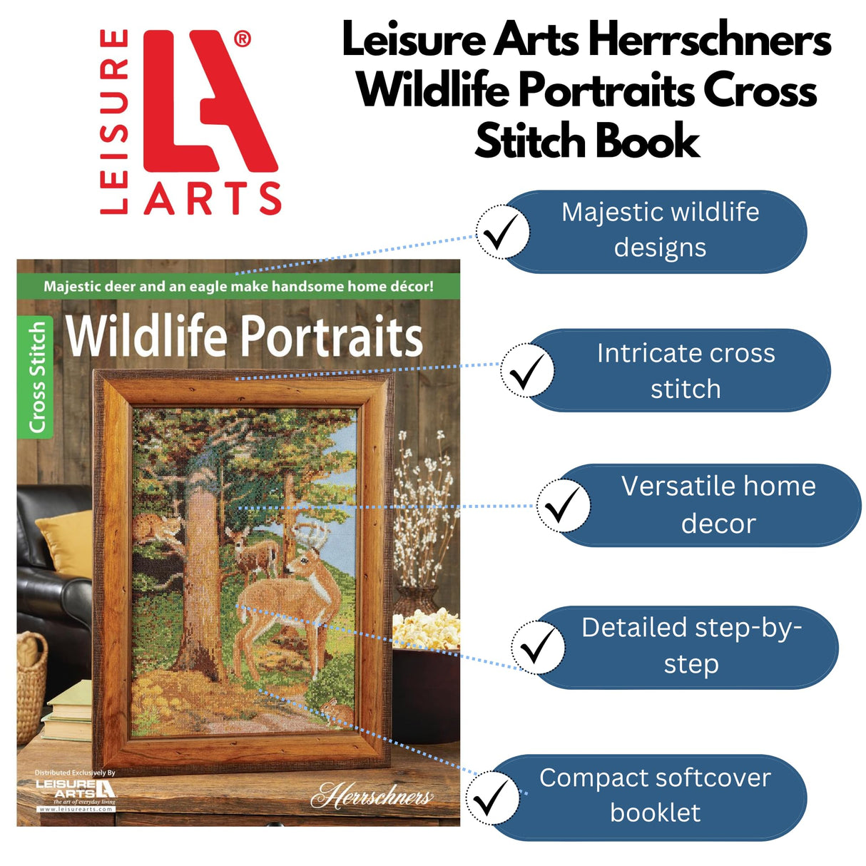 Leisure Arts Cross Stitch Wildlife Portraits Cross Stitch Book, Patterns, Books, Pattern Book, Design Books, Design Books LEISURE ARTS